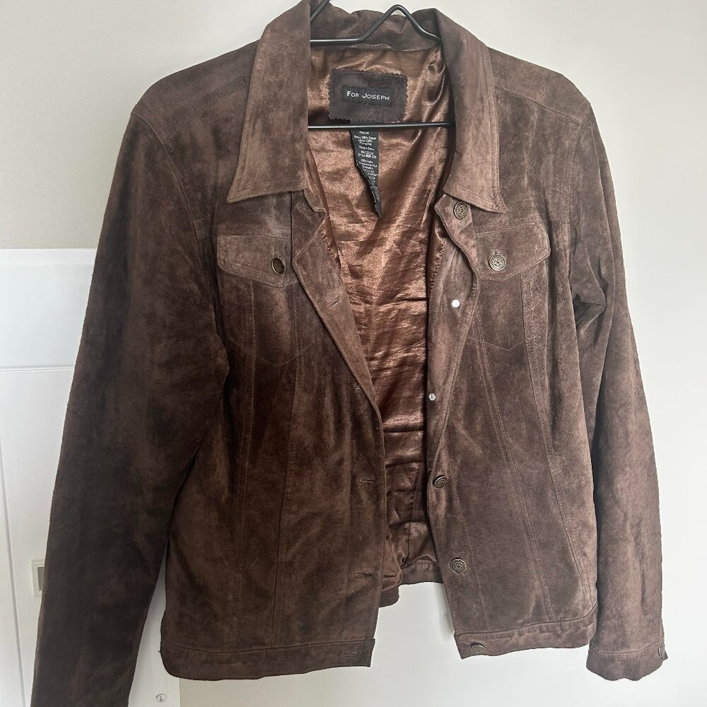 Real Suede Dark Brown Oversized Jacket Sz Medium